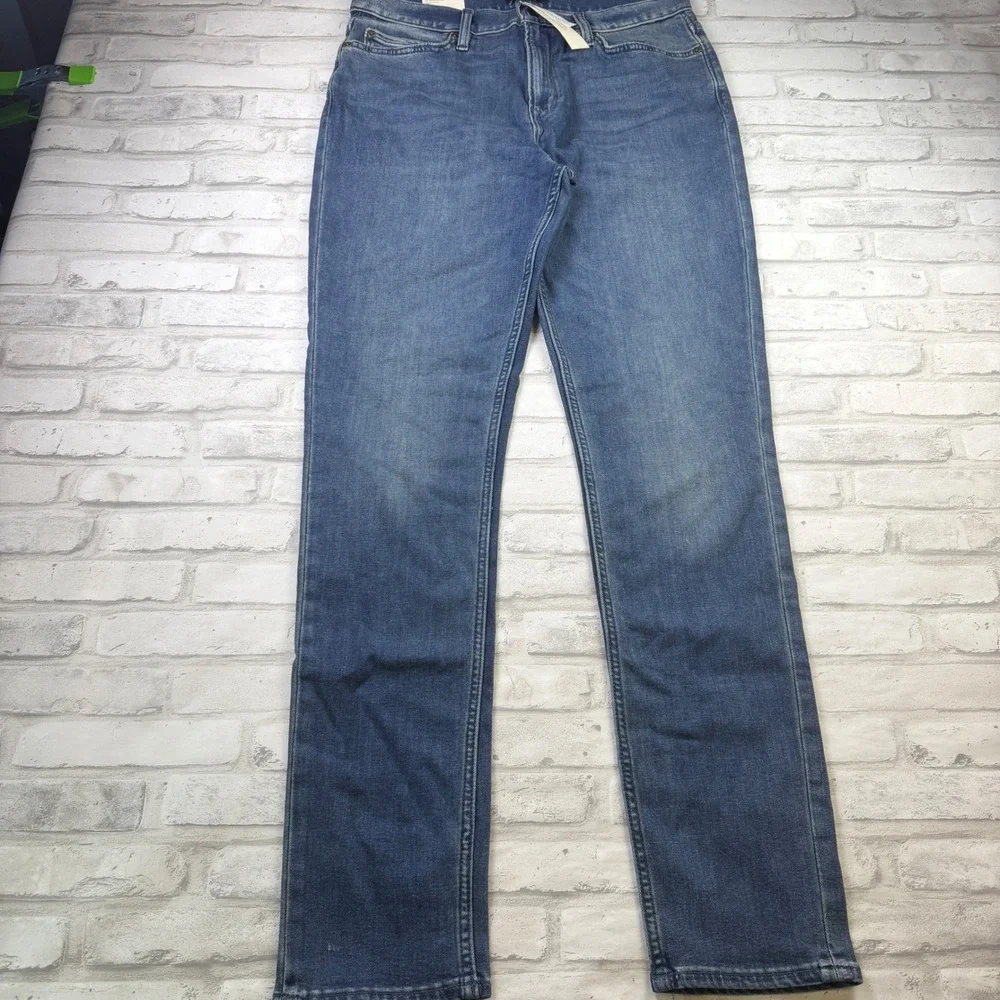 Banana Republic Travel Slim Jean Mens 33x34 Blue Denim Pants NWT